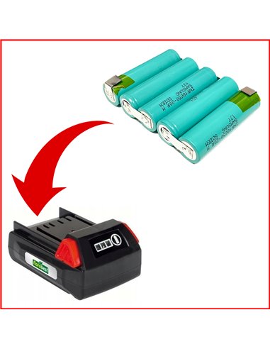 Accupakket voor FloraBest FAH18A FRT 18 A1 18V 2,0Ah Samsung 20R